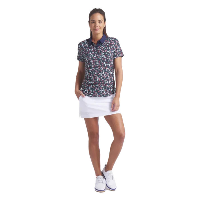 Puma Golf Women's Floral Burst Polo Navy Color