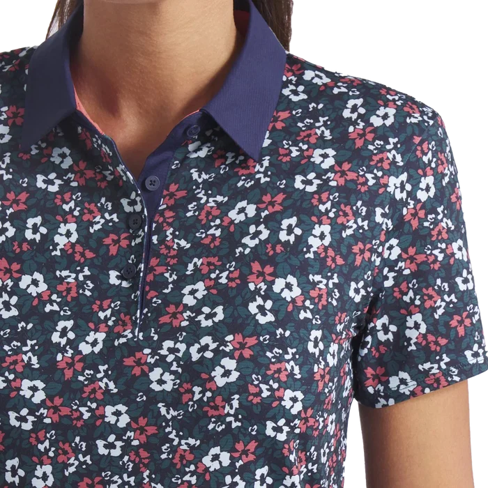 Puma Golf Women's Floral Burst Polo Navy Color