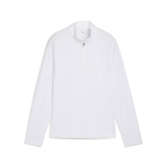 Puma Golf Women's Houndstooth 1/4 Zip White Color