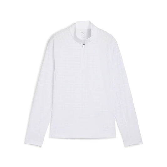 Puma Golf Women's Houndstooth 1/4 Zip White Color