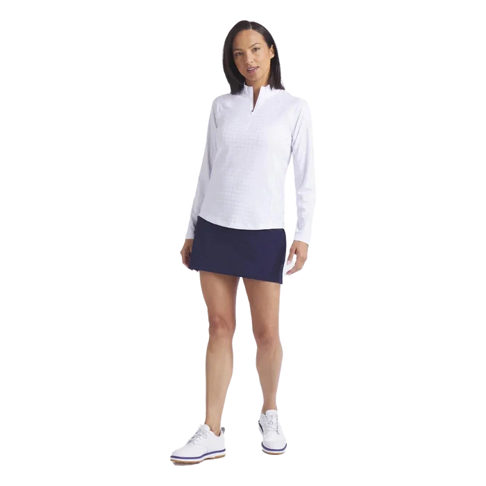 Puma Golf Women's Houndstooth 1/4 Zip White Color
