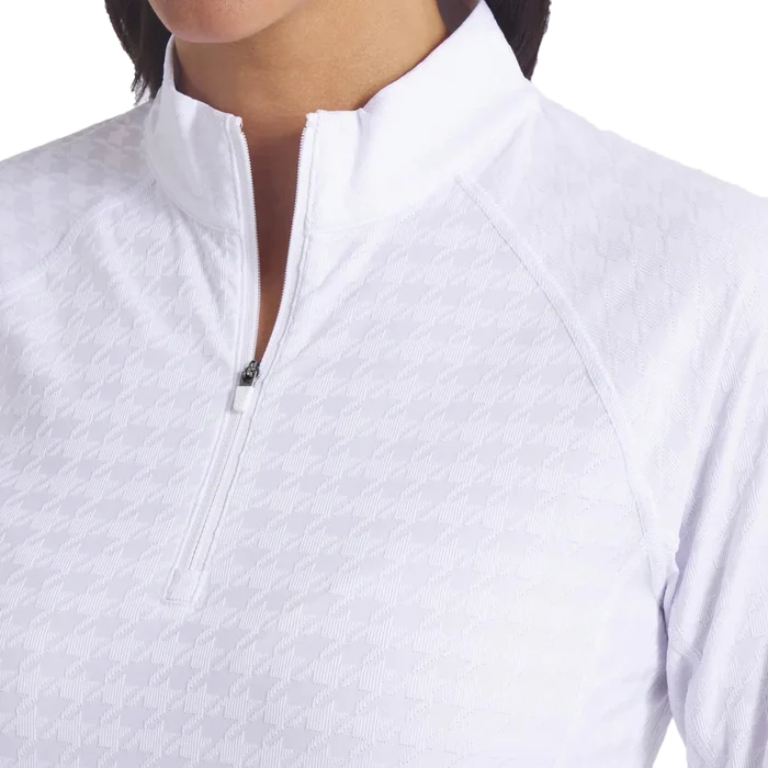 Puma Golf Women's Houndstooth 1/4 Zip White Color