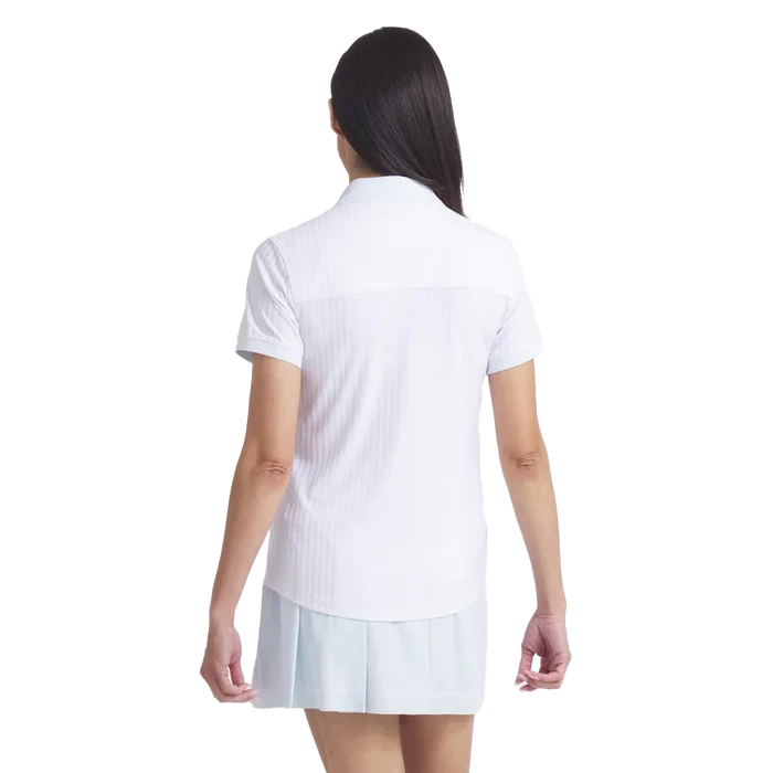 Puma Golf Women's MATTR Stripe Jacquard Polo White Color