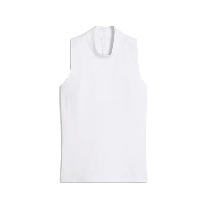 Puma Golf Women's Nylon Sport Sleeveless Mockneck Polo White color