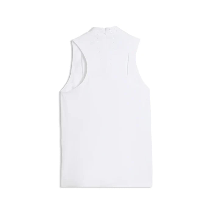 Puma Golf Women's Nylon Sport Sleeveless Mockneck Polo White color