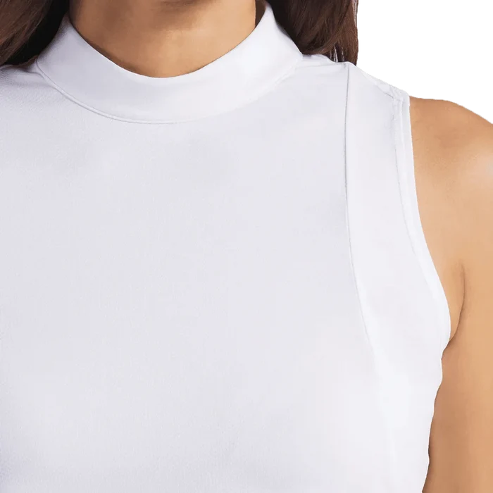 Puma Golf Women's Nylon Sport Sleeveless Mockneck Polo White color