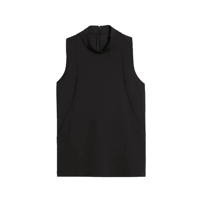 Puma Golf Women's Nylon Sport Sleeveless Mockneck Polo Black color
