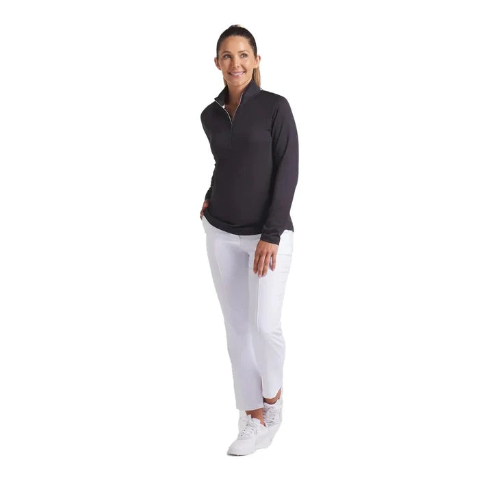 Puma Golf Women's Pure 2.0 Golf 1/4 Zip Black Color.