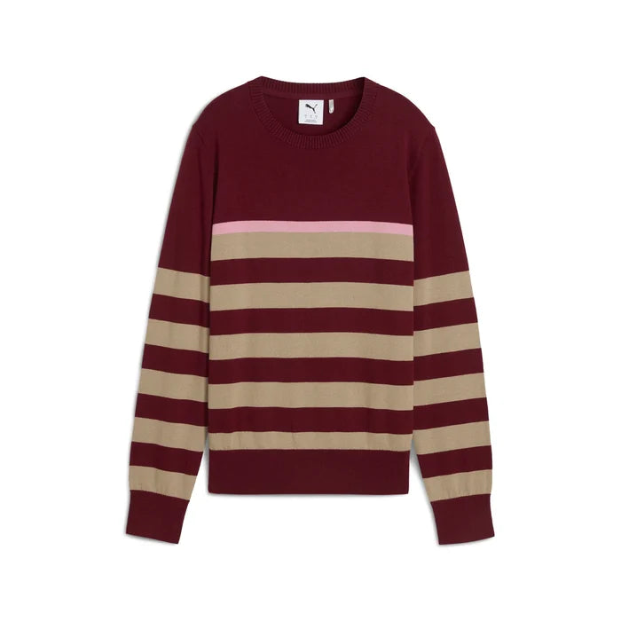 Puma Golf Women's Resort Stripe Sweater Maroon Color