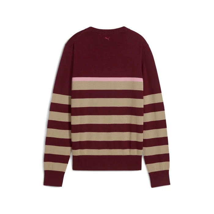 Puma Golf Women's Resort Stripe Sweater Maroon Color