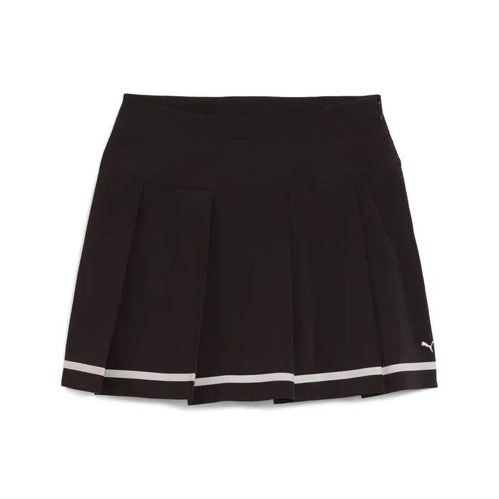 Puma Golf Women's Stripe Pleated Skirt Black Color