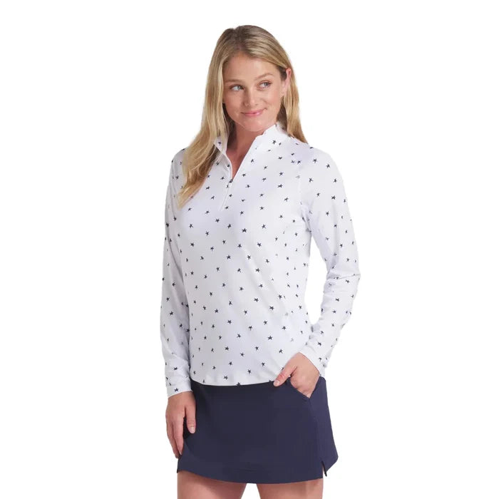Puma Golf Women's Volition YouV Star Golf 1/4 Zip White Color.