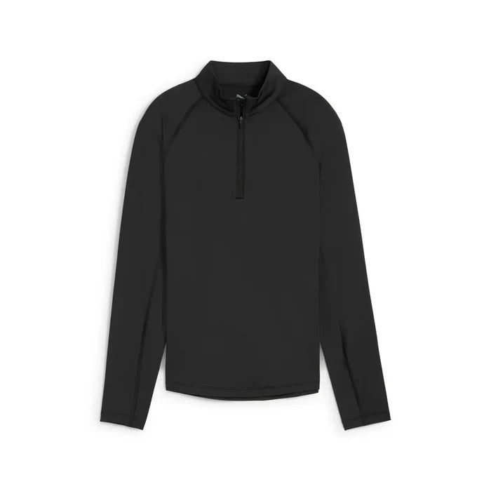 Puma Golf Women's YouV Brrr Solid Golf 1/4 Zip Black Color.