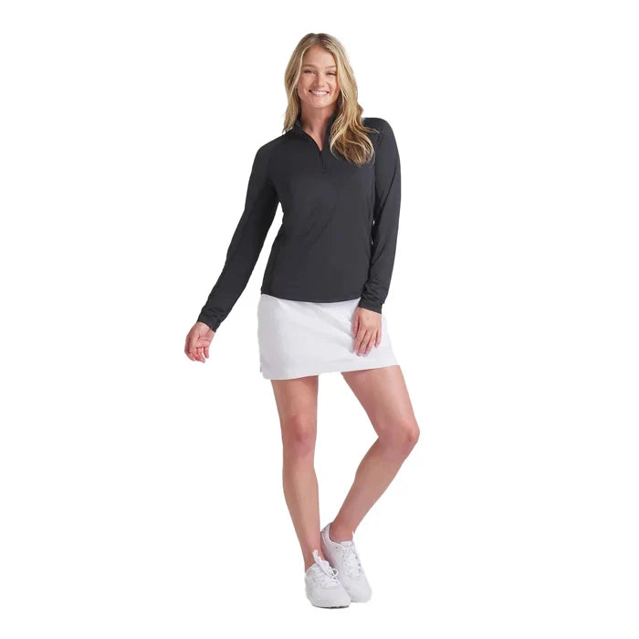 Puma Golf Women's YouV Brrr Solid Golf 1/4 Zip Black Color.