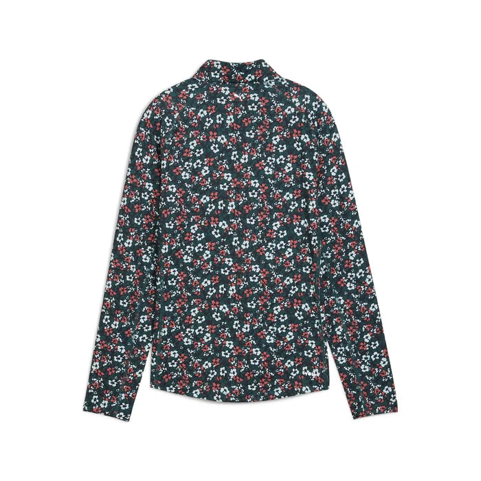 Puma Golf Women's YouV Floral Burst 1/4 Zip Navy Color
