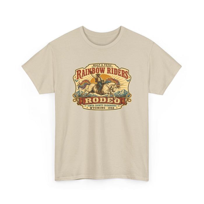 Rainbow Riders Rodeo Black Cowboy Pride T-Shirt | Queer Western Tee