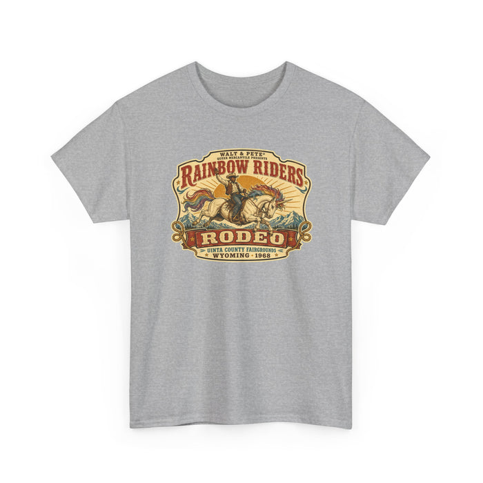 Rainbow Riders Rodeo Black Cowboy Pride T-Shirt | Queer Western Tee
