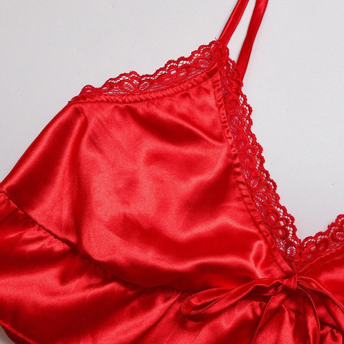 Red Satin Pajama set-Moxy Intimates