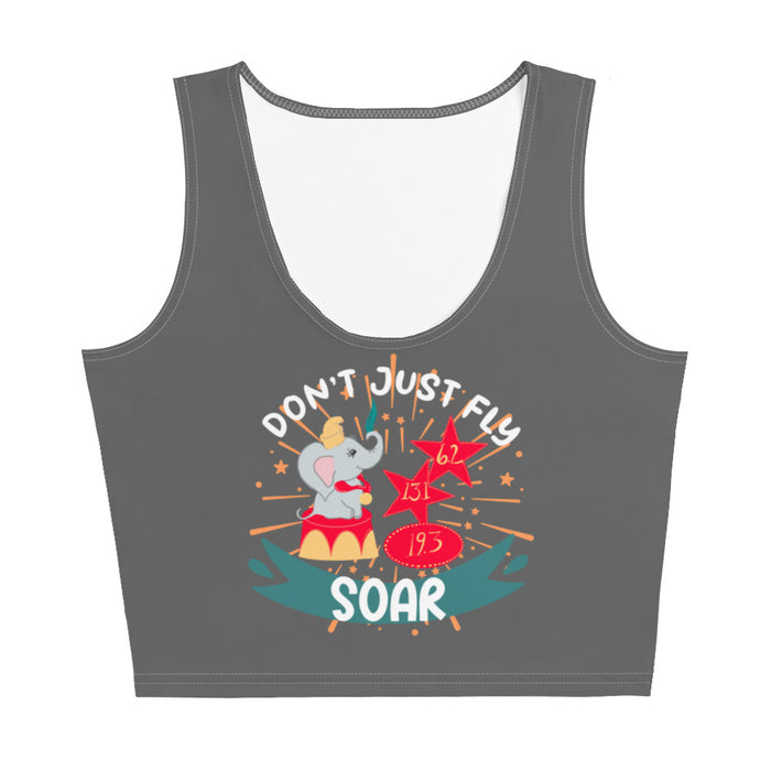 runDisney Dumbo Crop Top Double Dare Challenge Crop Top- Gray