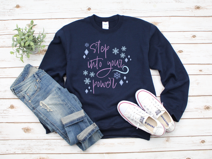 runDisney sweater Princess Frozen Step Into Your Power Running Half Marathon Challenge Unisex Sweatshirt