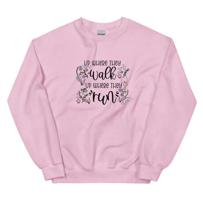 runDisney sweater Princess Little Mermaid Up Where They Run Unisex Sweatshirt