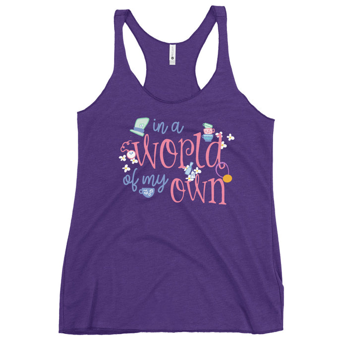 runDisney Wine and Dine Alice in Wonderland In a World of my Own 5k Women's Racerback Tank