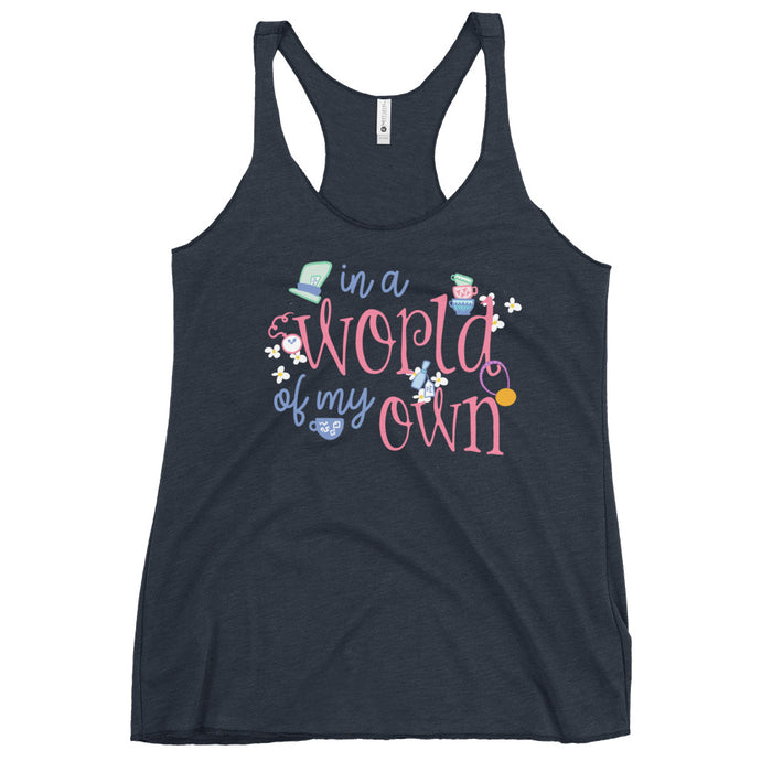 runDisney Wine and Dine Alice in Wonderland In a World of my Own 5k Women's Racerback Tank