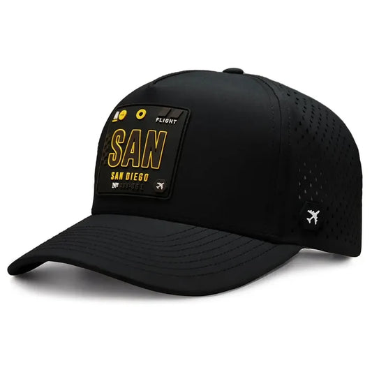 San Diego Performance Cap Black color 3Quarter front view
