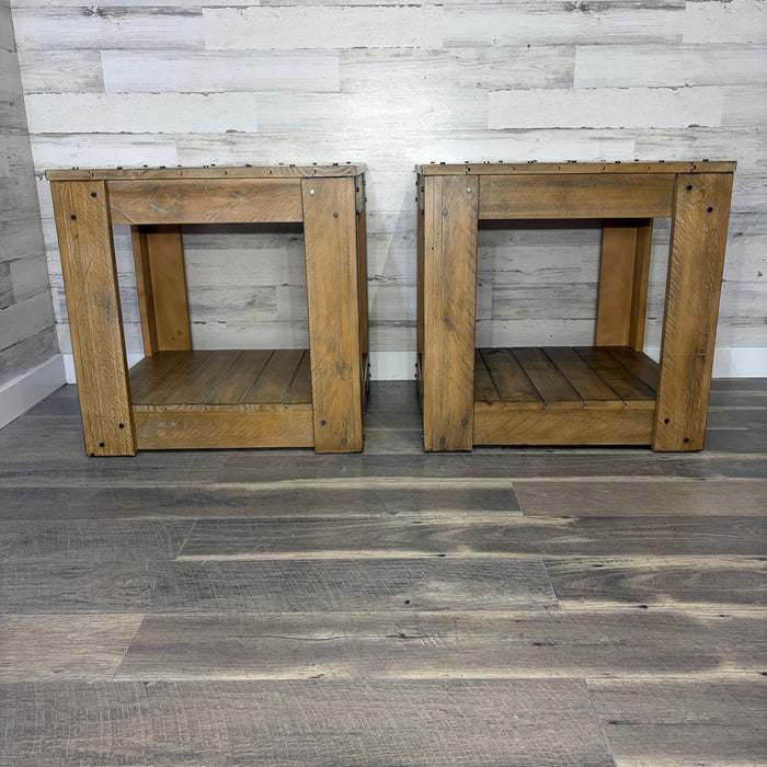 Set Of 2 Rustic End Tables