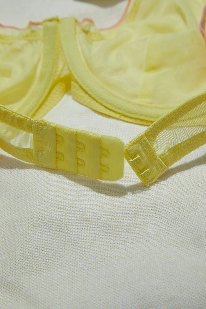 yellow sheer bra