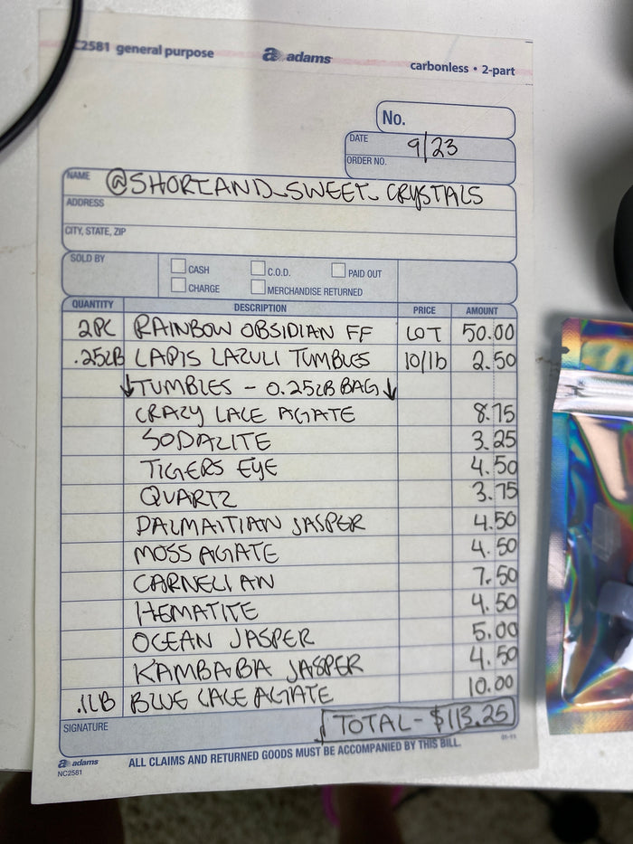 @short_and_sweet_crystals clear out the backstock live sale invoice