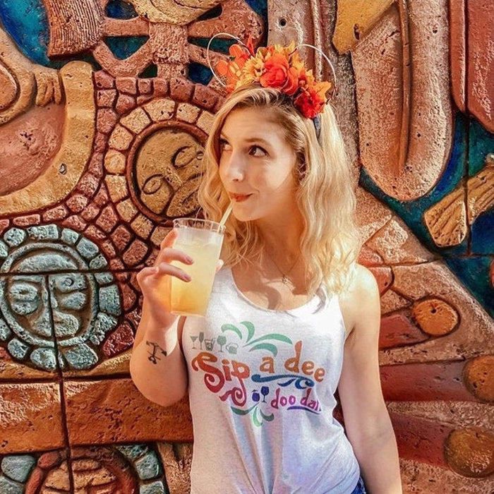 Sip a Dee Doo Dah Tank Top, Food and Wine Festival Inspired by Splash Mountain Women's Racerback Tank