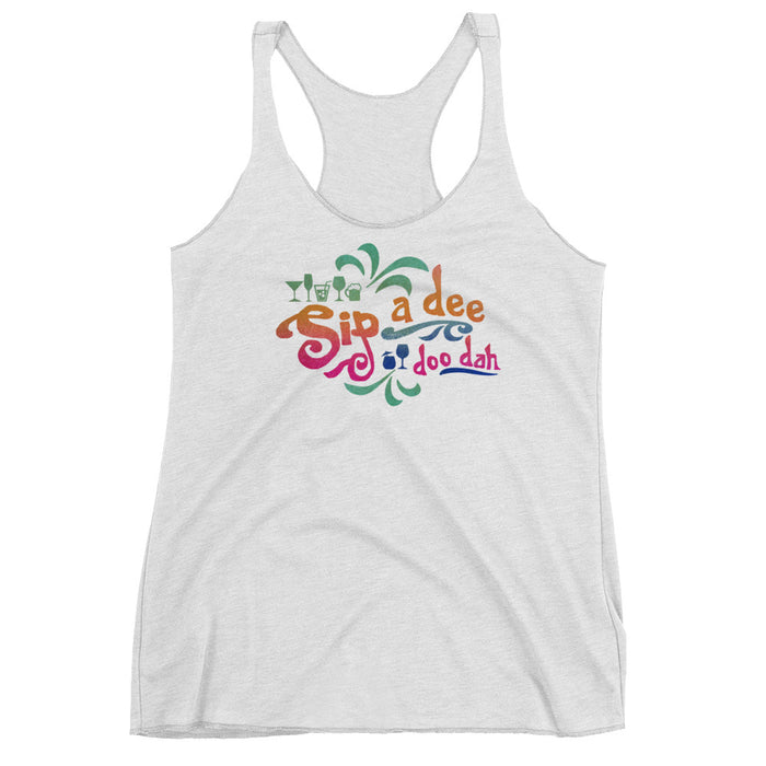 Sip a Dee Doo Dah Tank Top, Food and Wine Festival Inspired by Splash Mountain Women's Racerback Tank