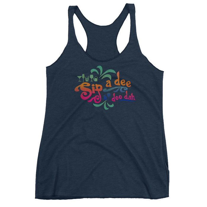 Sip a Dee Doo Dah Tank Top, Food and Wine Festival Inspired by Splash Mountain Women's Racerback Tank