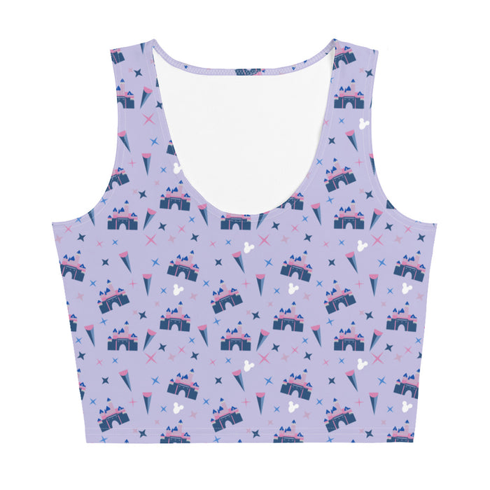 Sleeping Beauty Castle Crop Top Mickey Balloon Disneyland Tank Top Pink Castle Disneyland Crop Top