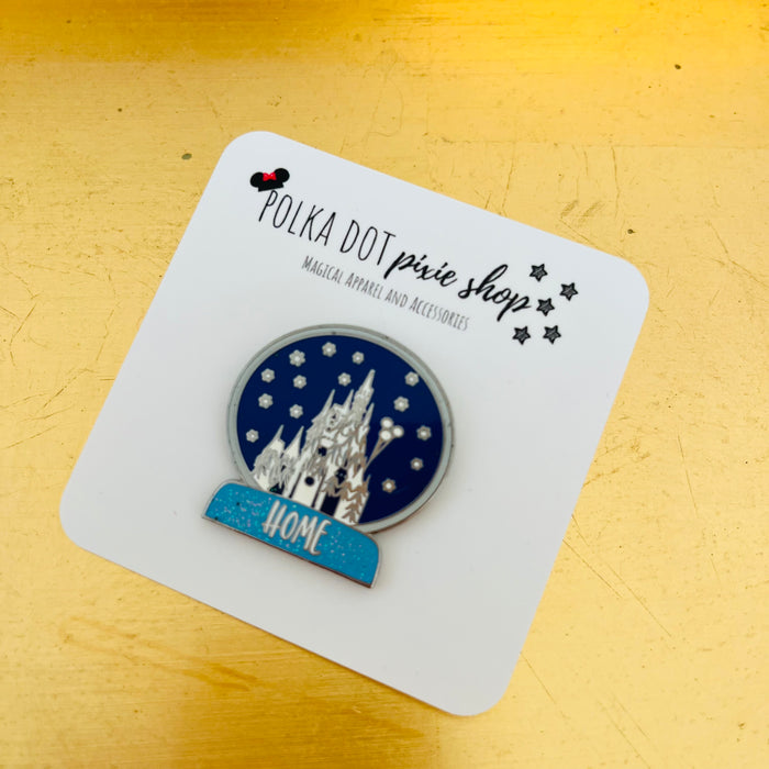 Snowglobe Cinderella Castle Pin Home for the Holidays Pin
