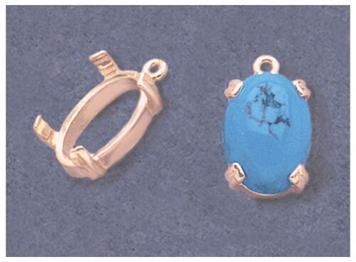 Solid Sterling Silver or 14k Gold 13x11-40x30mm Oval Cab (Cabochon) Dangle Pendant or Earring Setting, 166-670/146-670