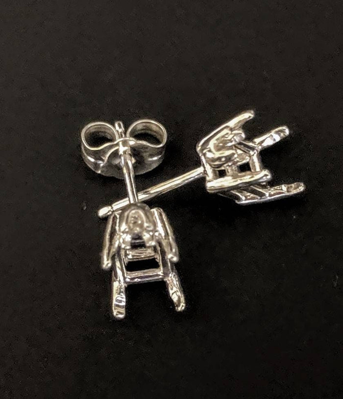 Solid Sterling Silver or 14kt Gold 1 Set (2 pieces) 6x4-11x9mm Emerald Cut Earrings Setting with Accent, USA 162-021/142-021