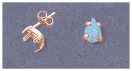 Solid Sterling Silver or 14kt Gold 1 Set (2 pieces) 6x4-18x13 Cab (Cabochon) Pear Earrings Setting, 162-660/142-660