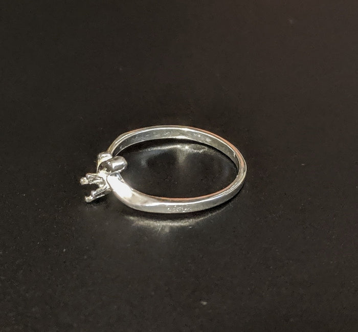 Solid Sterling Silver or 14kt Gold 3mm Round 4 Prong Birthstone Pre-Notched Blank Ring Size 4-7 setting 163-872/143-872