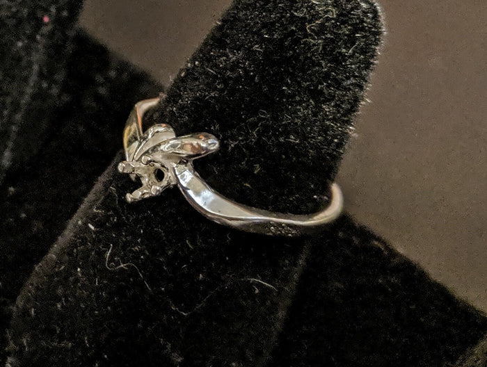 Solid Sterling Silver or 14kt Gold 3mm Round 4 Prong Birthstone Pre-Notched Blank Ring Size 4-7 setting 163-872/143-872