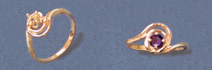 Solid Sterling Silver or 14kt Gold 4mm Round Ladies Swirl Pre-Notched Blank Ring Size 7 setting 163-884/143-884