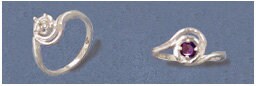 Solid Sterling Silver or 14kt Gold 4mm Round Ladies Swirl Pre-Notched Blank Ring Size 7 setting 163-884/143-884