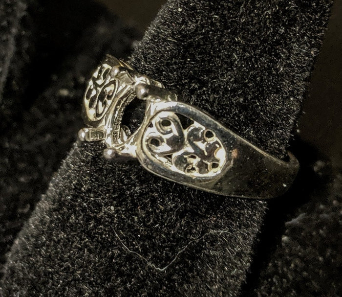 Solid Sterling Silver or 14kt Gold 6X3-10X6 Marquise Filigree Pre-Notched Blank Ring Size 7 shank setting 163-434/143-434