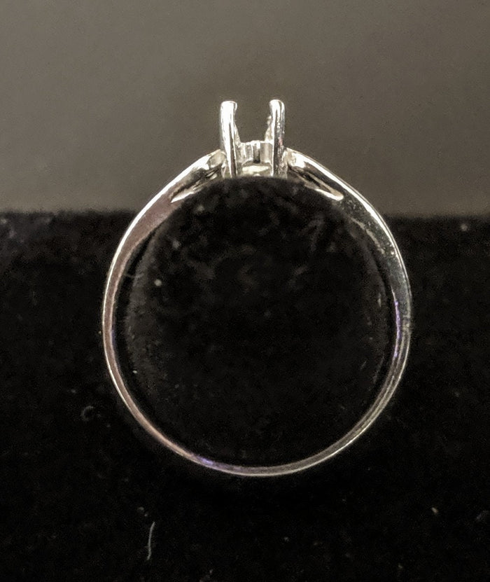 Solid Sterling Silver or 14kt Gold 6X3-10X6 Marquise Filigree Pre-Notched Blank Ring Size 7 shank setting 163-434/143-434