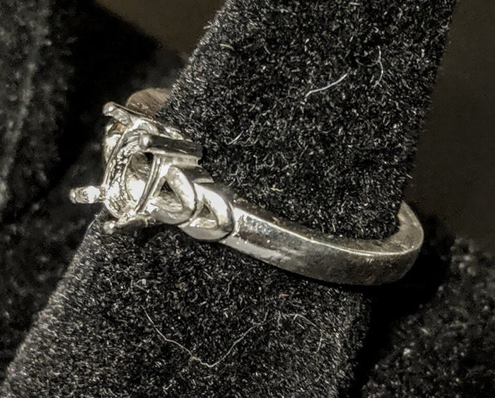 Solid Sterling Silver or 14kt Gold 7x5-20x15 Oval blank Double Vee Shank Ring setting Size 7, 163-847/143-847