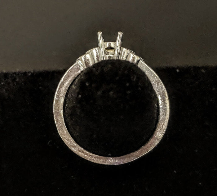 Solid Sterling Silver or 14kt Gold 7x5-20x15 Oval blank Double Vee Shank Ring setting Size 7, 163-847/143-847