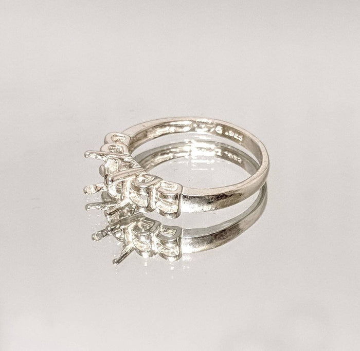 Solid Sterling Silver or 14kt Gold 8x6 Oval blank Trellis Shank Ladies Ring setting Size 7, 163-829/143-829