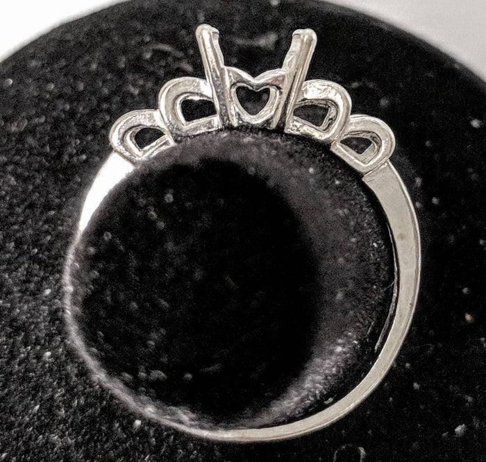Solid Sterling Silver or 14kt Gold 8x6 Oval blank Trellis Shank Ladies Ring setting Size 7, 163-829/143-829
