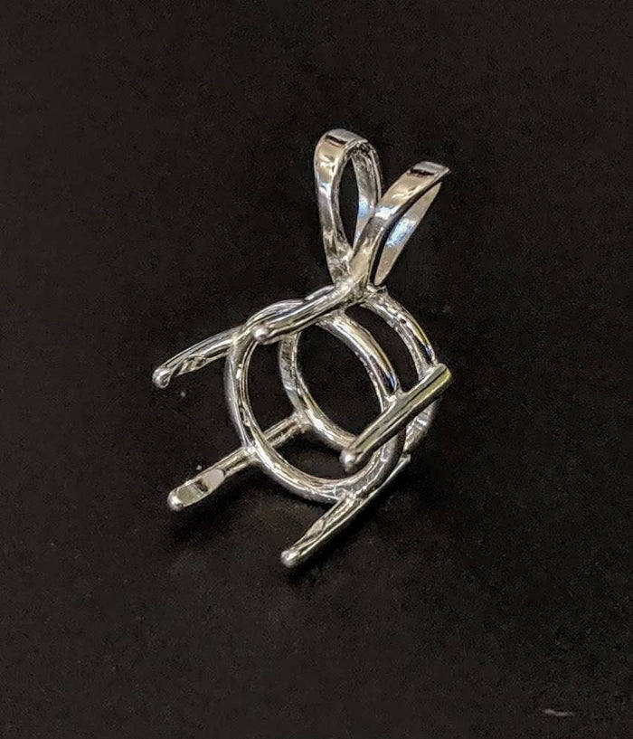 Solid Sterling Silver or 14kt Gold 9-15mm Deep Round Pendant Setting, New, Made in USA 161-117/141-117